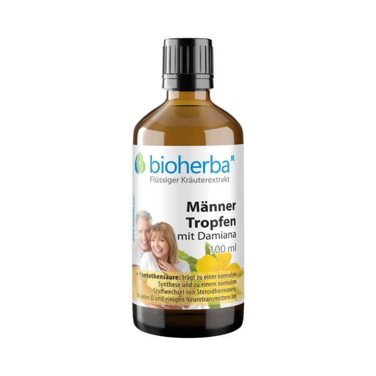Obrázok z Kvapky pre mužov s damiánou – tinktúra – 100 ml – Bioherba