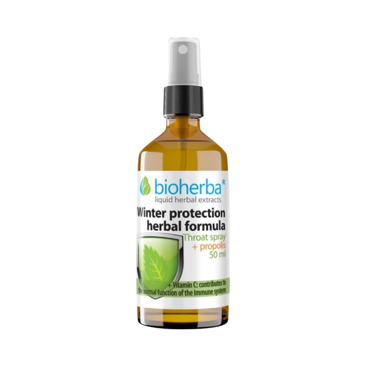Obrázok z Bylinný sprej na hrdlo s propolisom a vitamínom C – zimná ochrana – 50 ml – Bioherba
