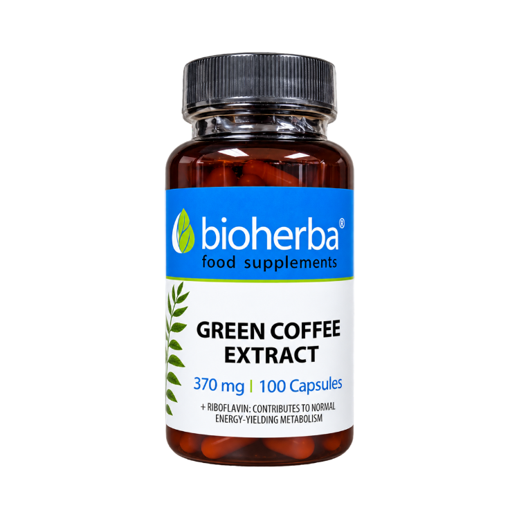 Obrázok z Zelená káva extrakt 370 mg – 100 kapsúl – Bioherba
